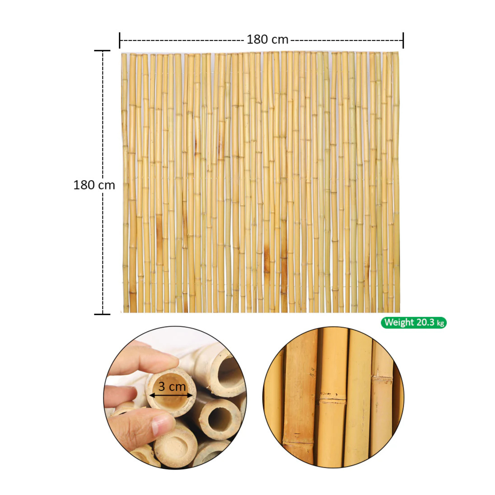 Natural Rolled Bamboo Privacy Fence
