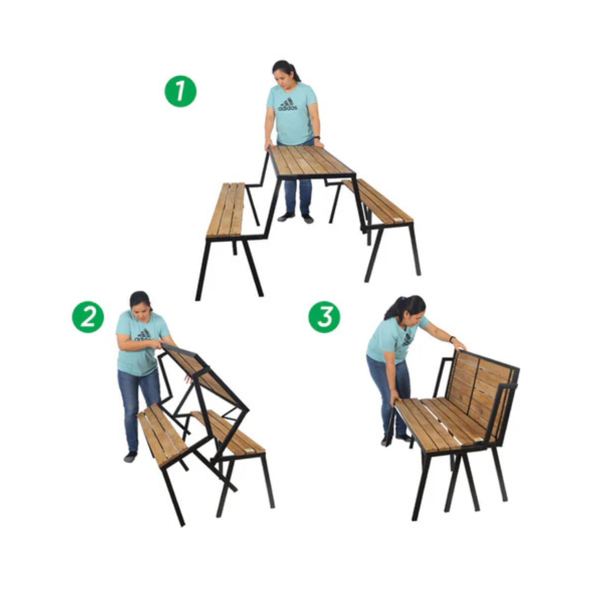 Portable 3-in-1 Folding Bench & Table