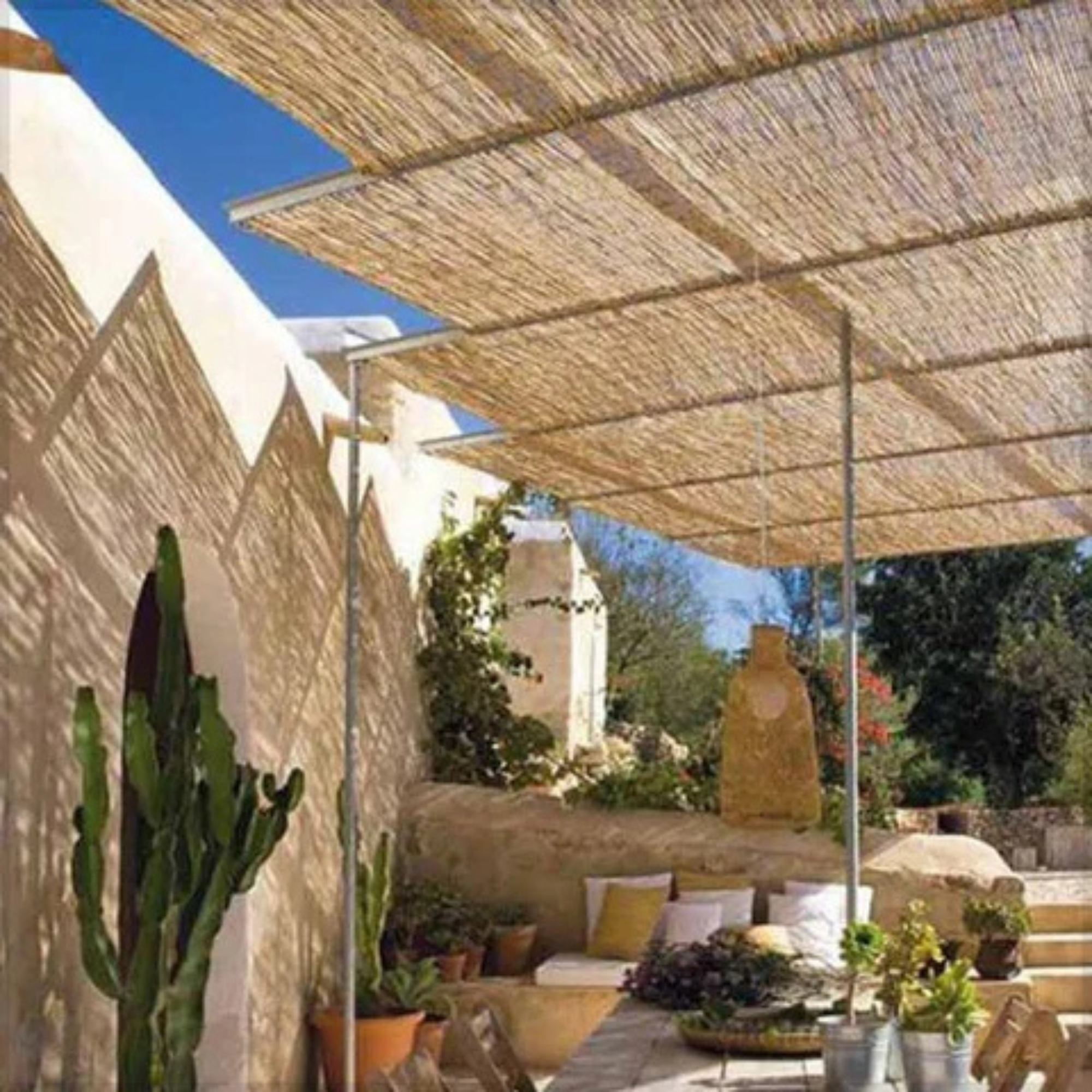 1 Piece Natural Bamboo Privacy Screen Roll (Only Fence)