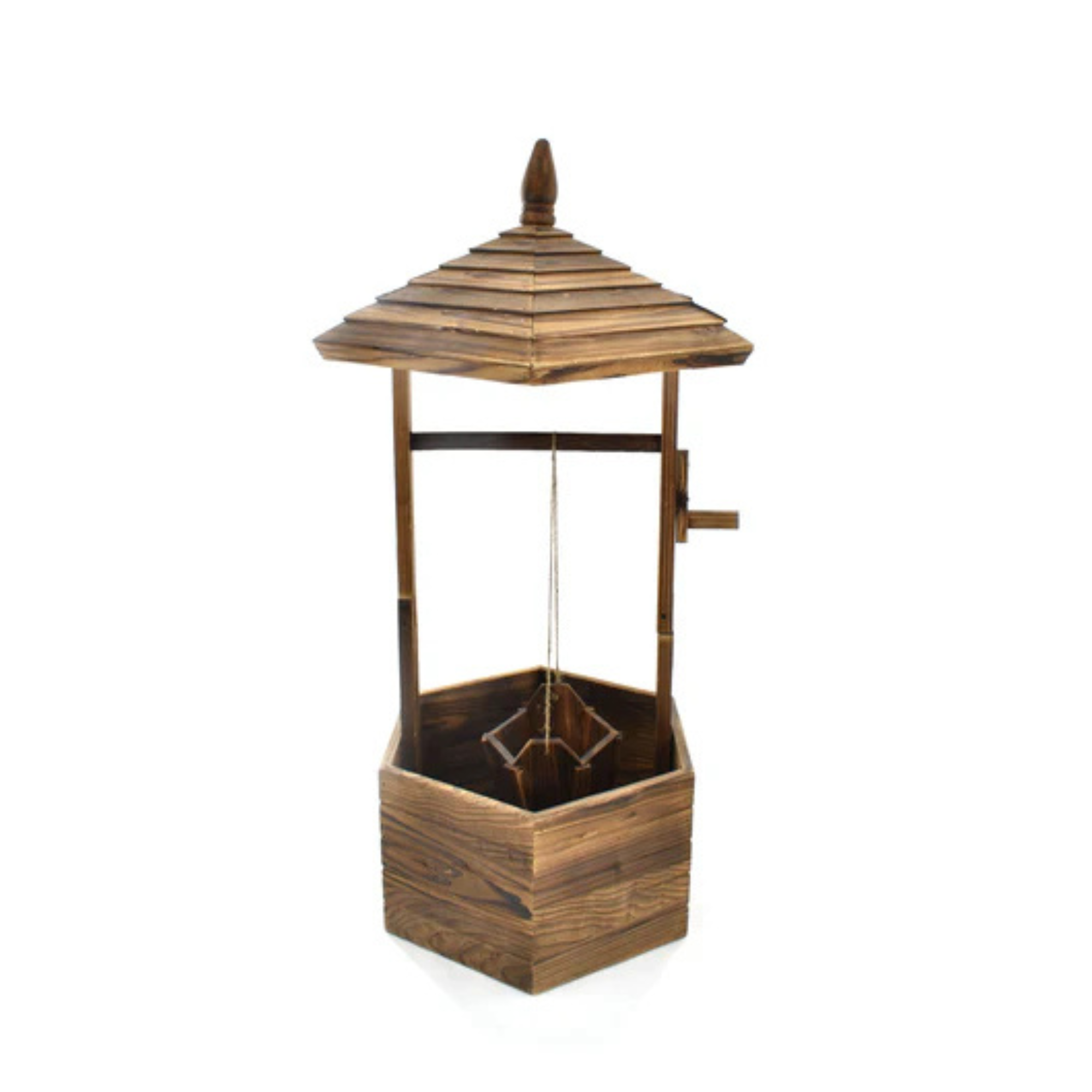 1 Piece Outdoor Decorative Wooden Wishing Well For Outdoor Yard Garden Decoration