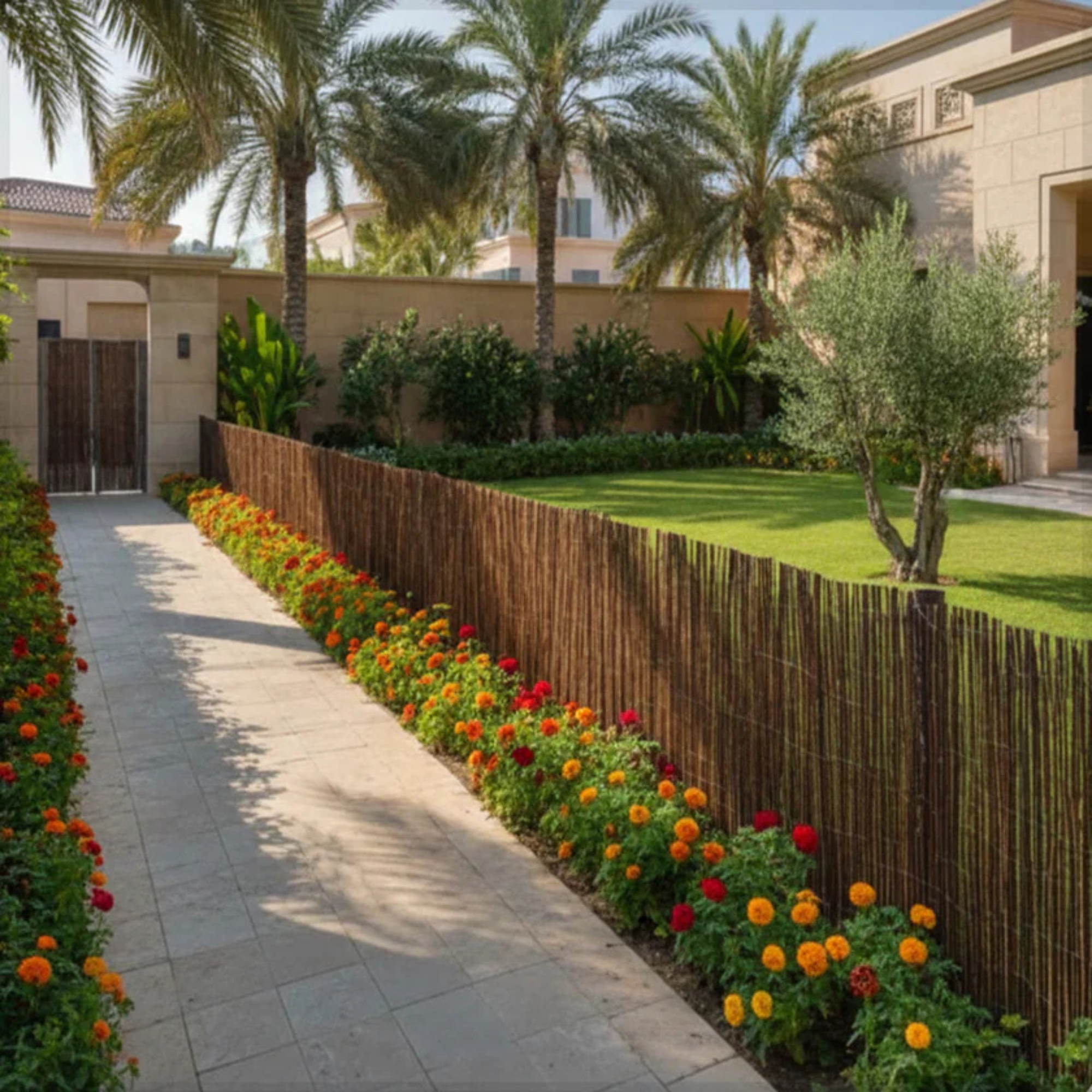 Natural Bamboo Garden Fence