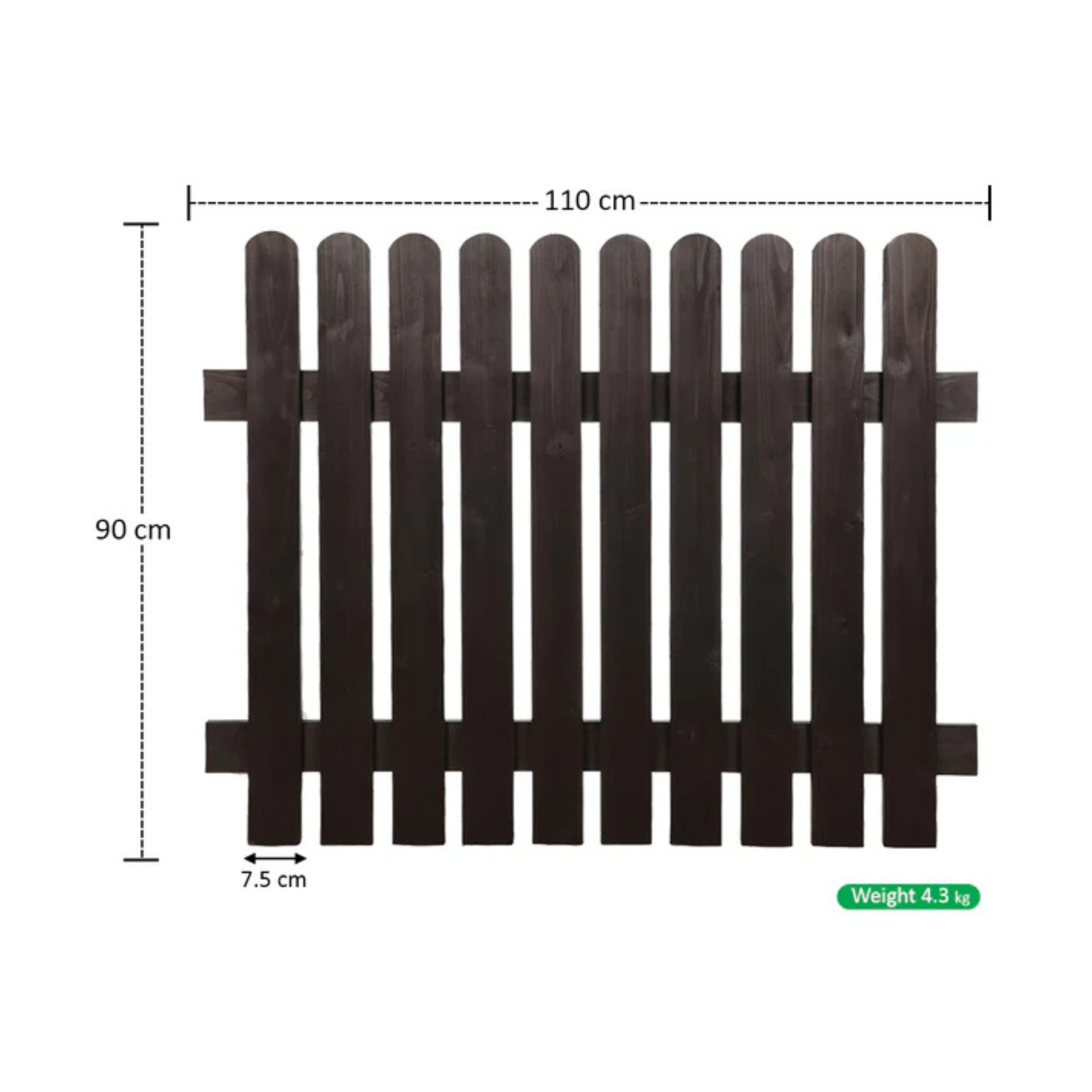 Dark Brown Wooden Garden Fence Panel