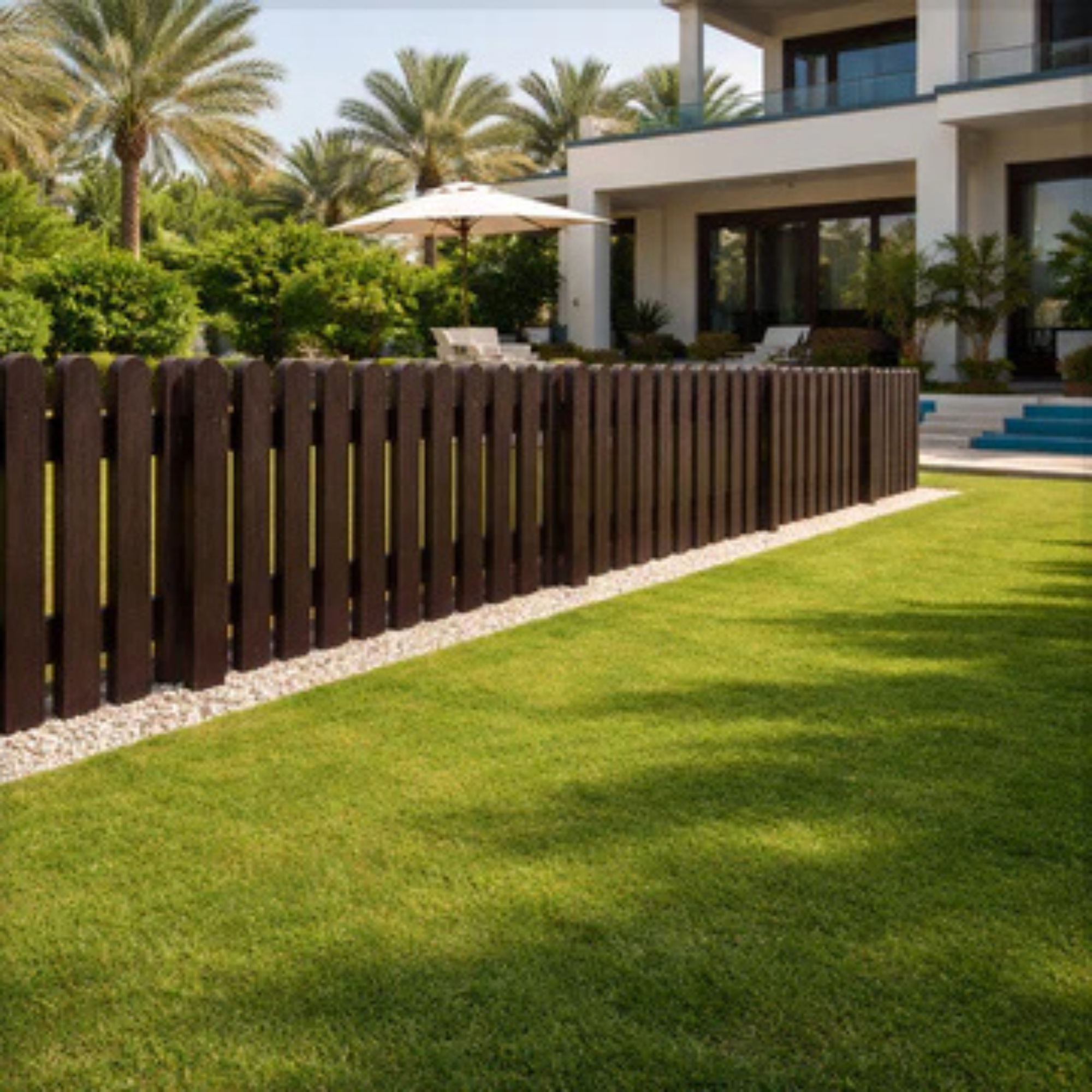 Dark Brown Wooden Garden Fence Panel