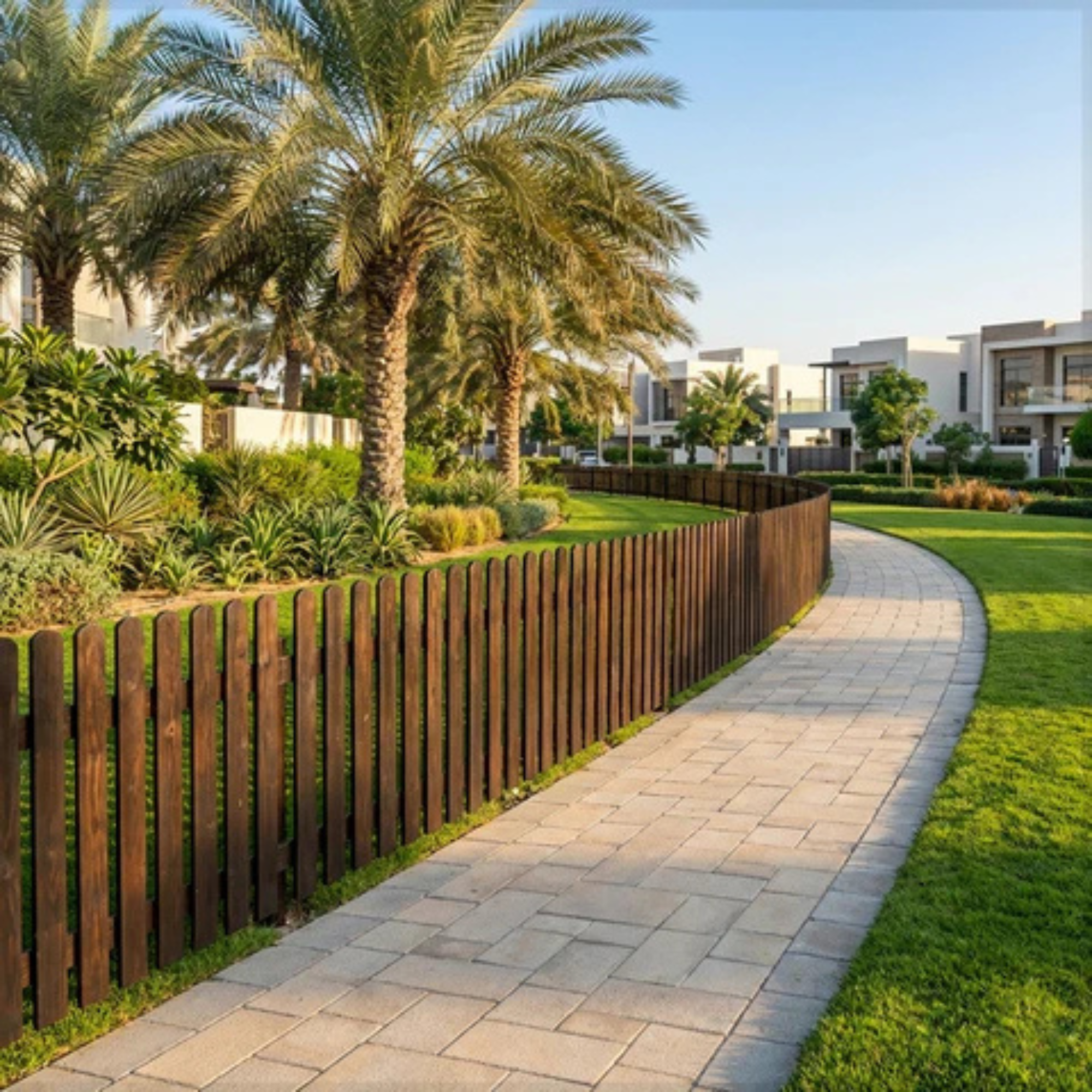 Dark Brown Wooden Garden Fence Panel