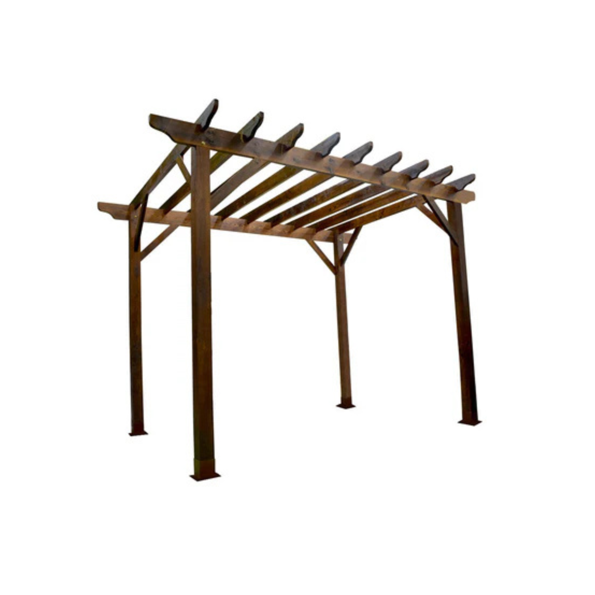 Outdoor 1-Piece Solid Wood Garden Pergola Shade