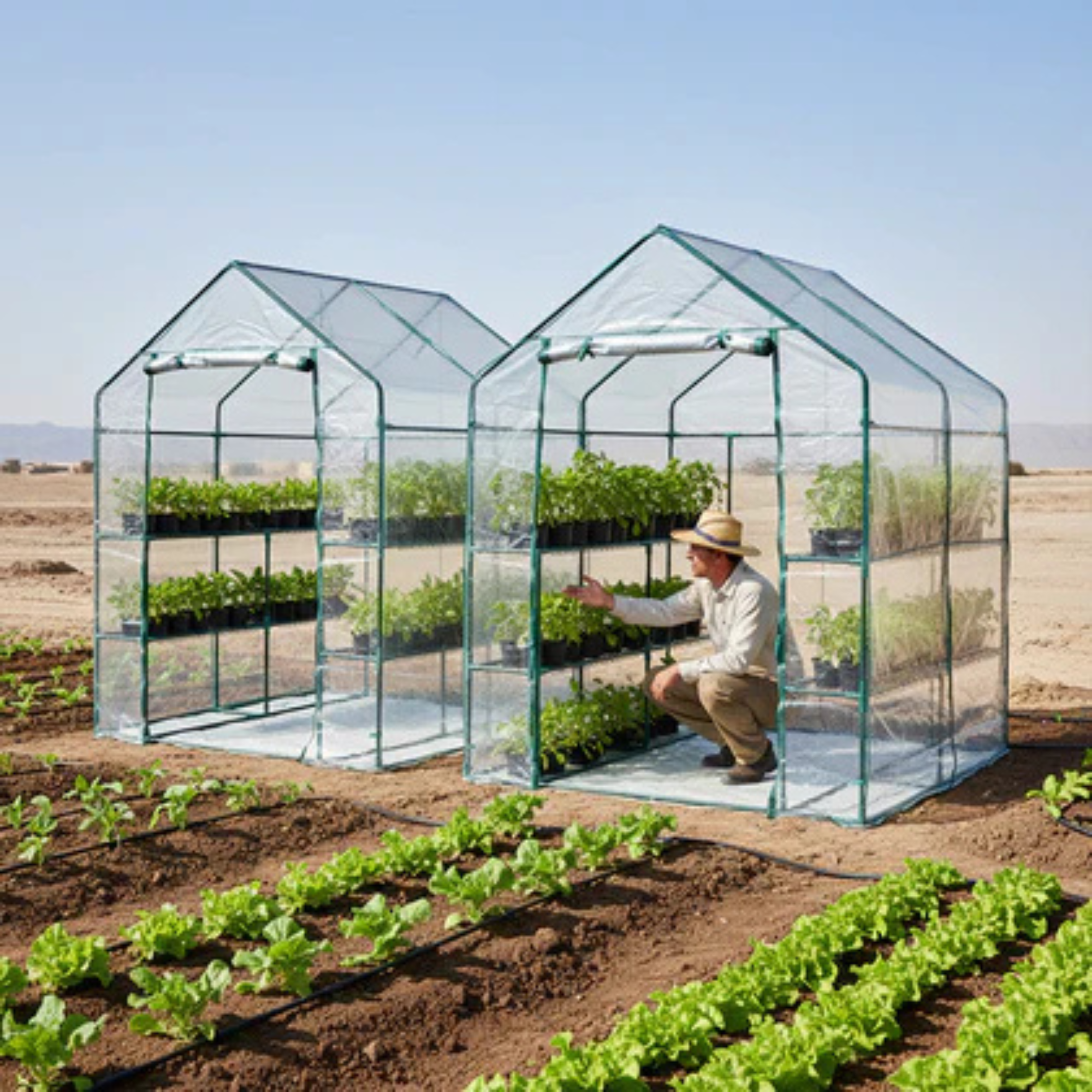 1 Piece Indoor/Outdoor Plant Green house with 8 Sturdy Shelves to Grow Plants, Herbs, or Flowers(Plants not included)