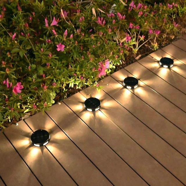 Blue Coral Solar Ground Lights 4-Pack – Waterproof 6LED Outdoor Pathway & Garden Lamp