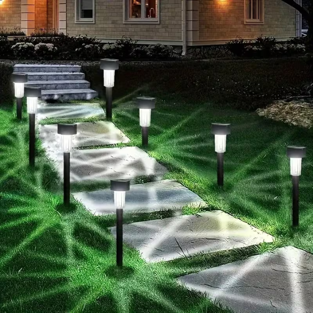 10-Pack Solar Garden Landscape Lights - Long-Lasting Outdoor Lawn Decorative Lights IP44