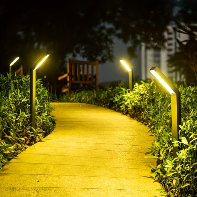 Outdoor Solar Light, R-Type Solar Path Light, Adjustable (White Light, Warm Light