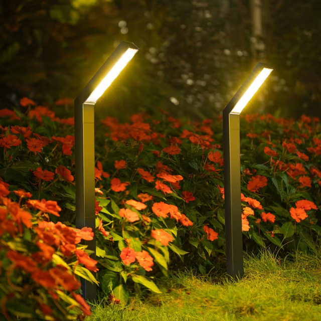 Outdoor Solar Light, R-Type Solar Path Light, Adjustable (White Light, Warm Light