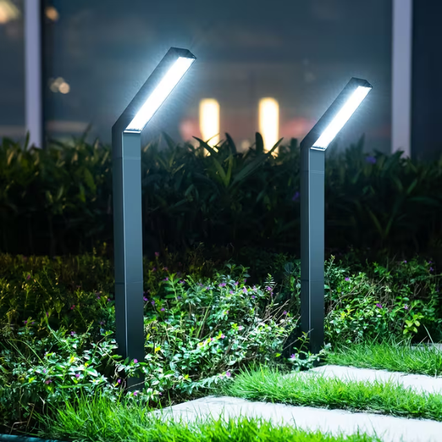 Outdoor Solar Light, R-Type Solar Path Light, Adjustable (White Light, Warm Light