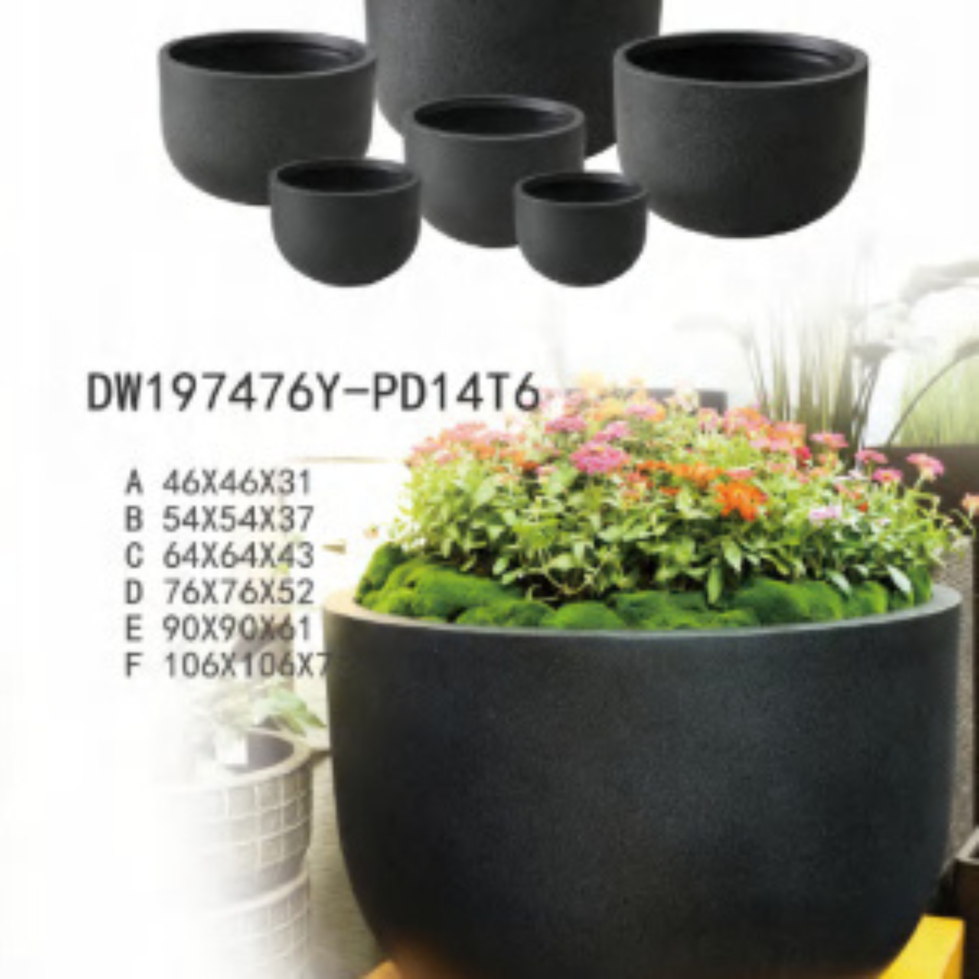 Fiber Clay Plant Pots Indoor Outdoor