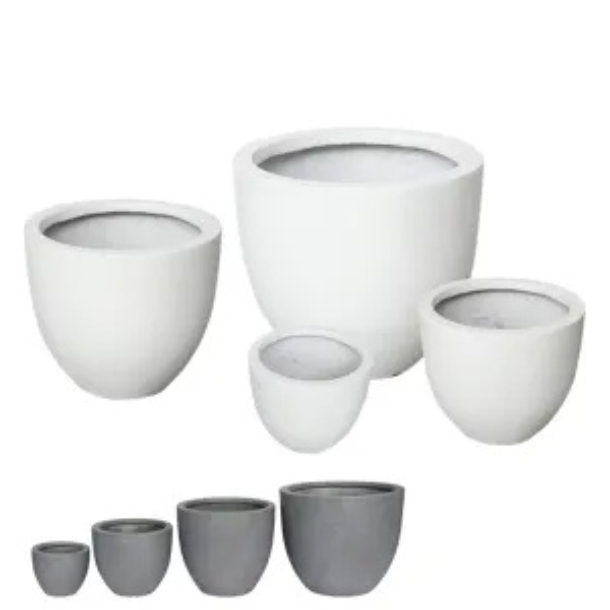 Indoor Outdoor Round Fiber Clay Plant pots