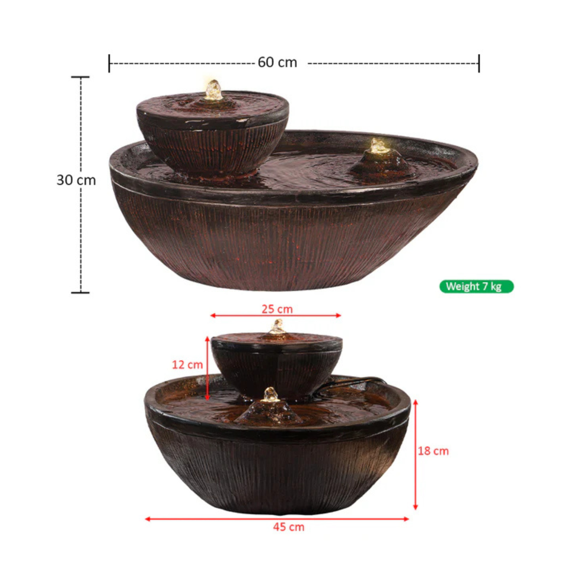 1 Pcs Decorative Garden Water Fountain (Only Fountain)