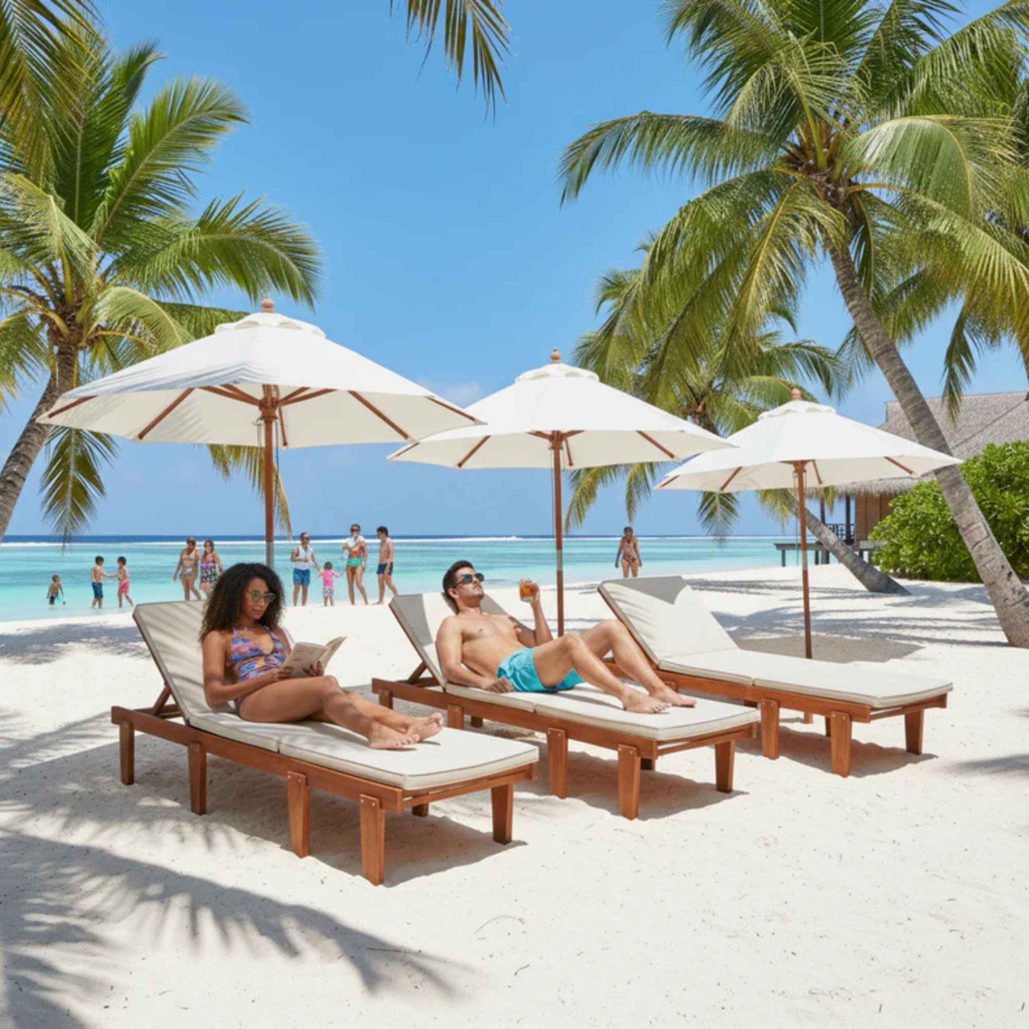 Single Chair Sun Lounger for Poolside