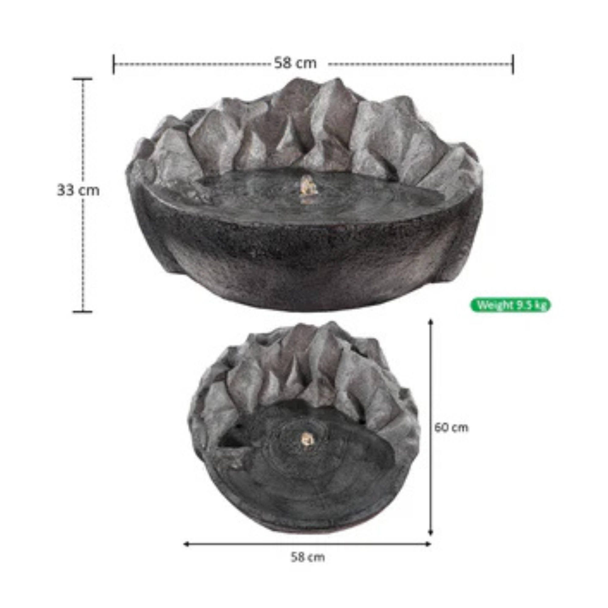 1 Piece Round Fountain with Light(Only Fountain)