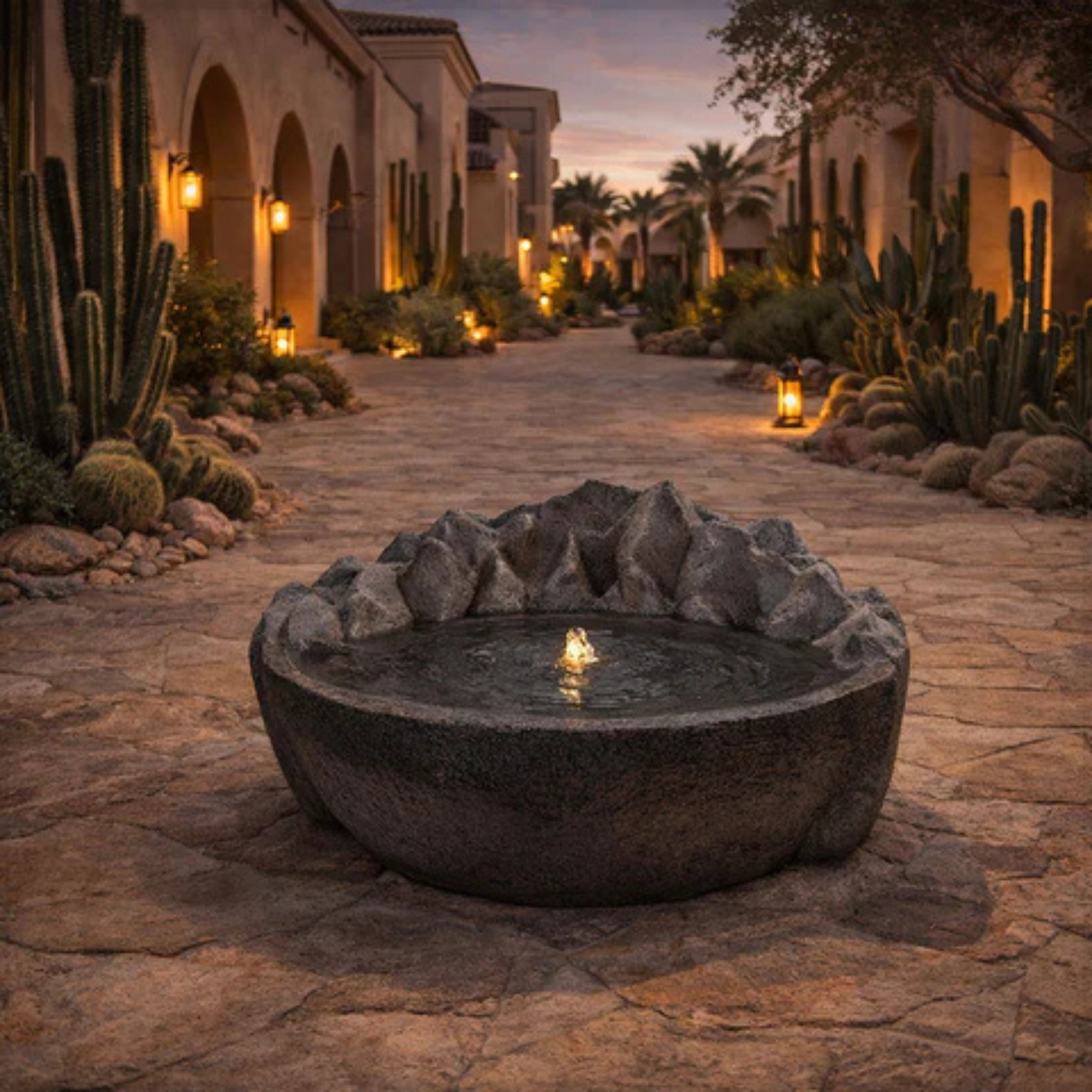 1 Piece Round Fountain with Light(Only Fountain)