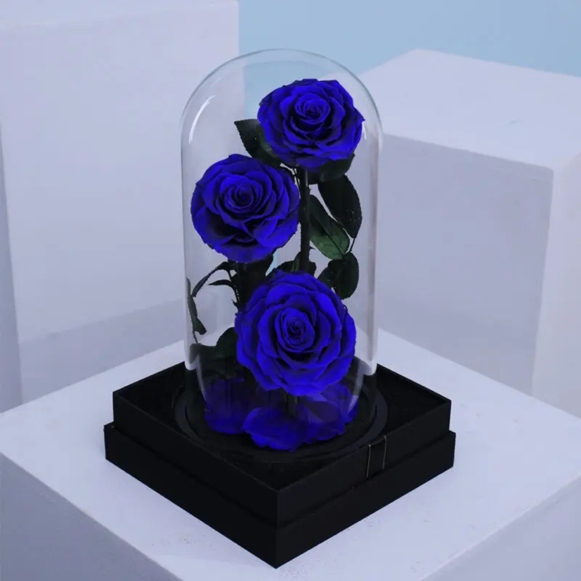 Premium Blue Trio Forever Rose Bouquet