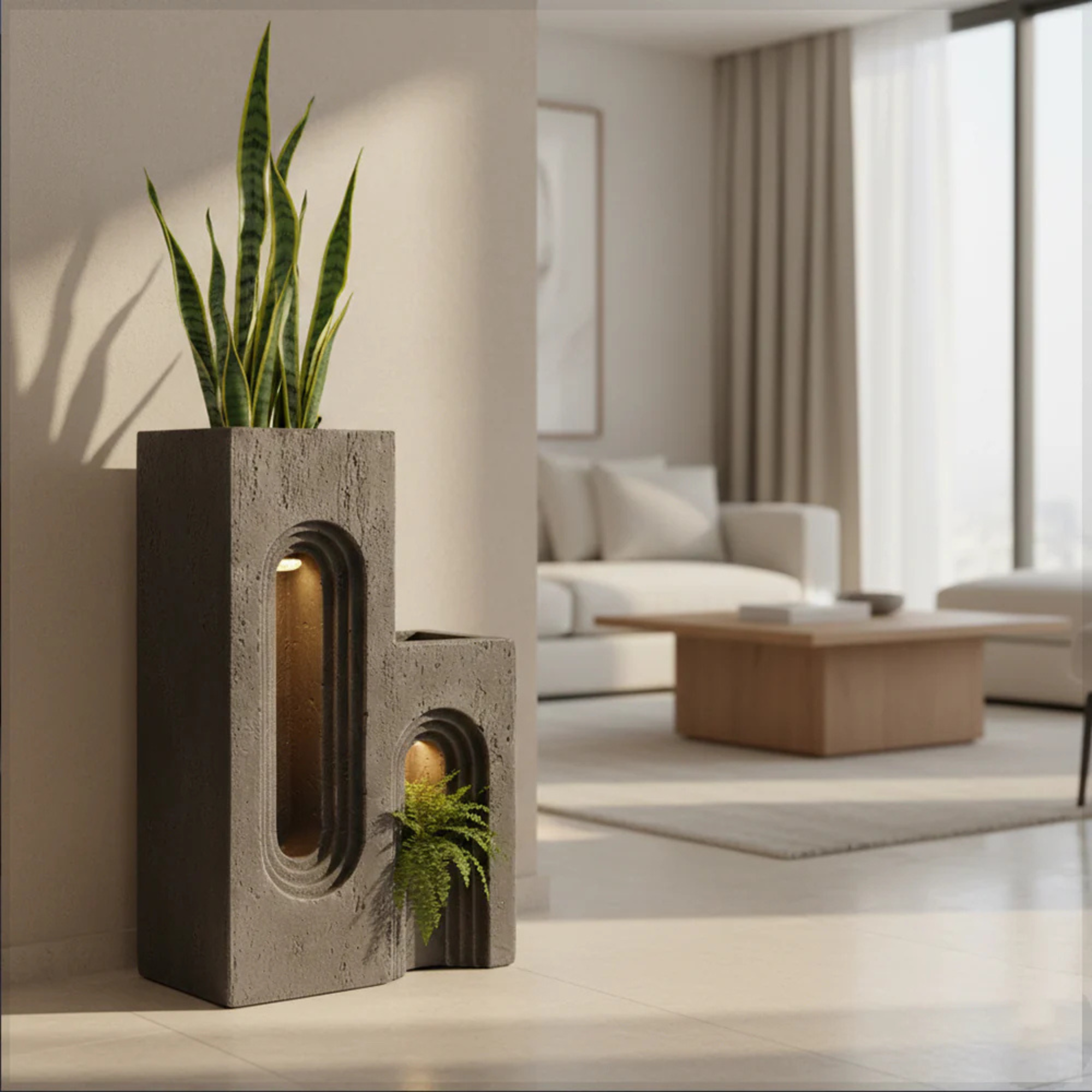 Decorative Lighting Gray Pots 1 Piece