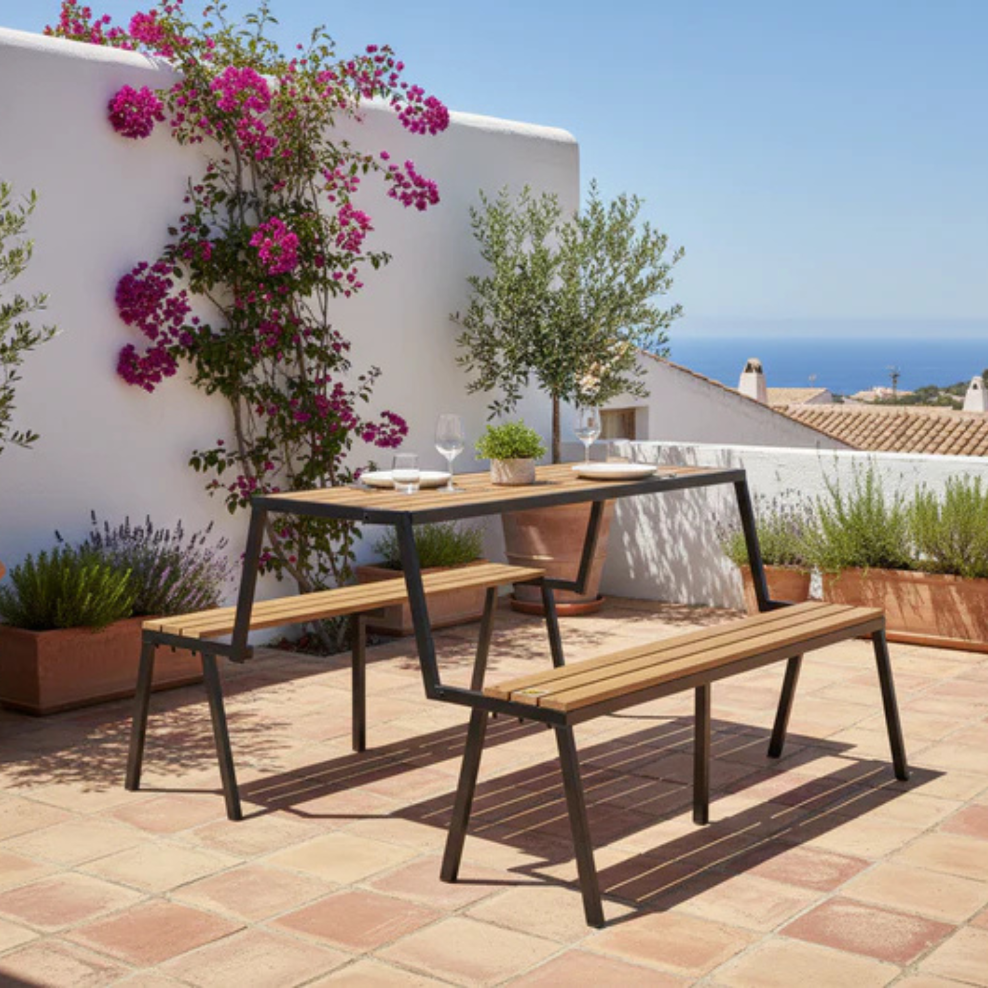 Folding Bench and Table Set 3 in 1