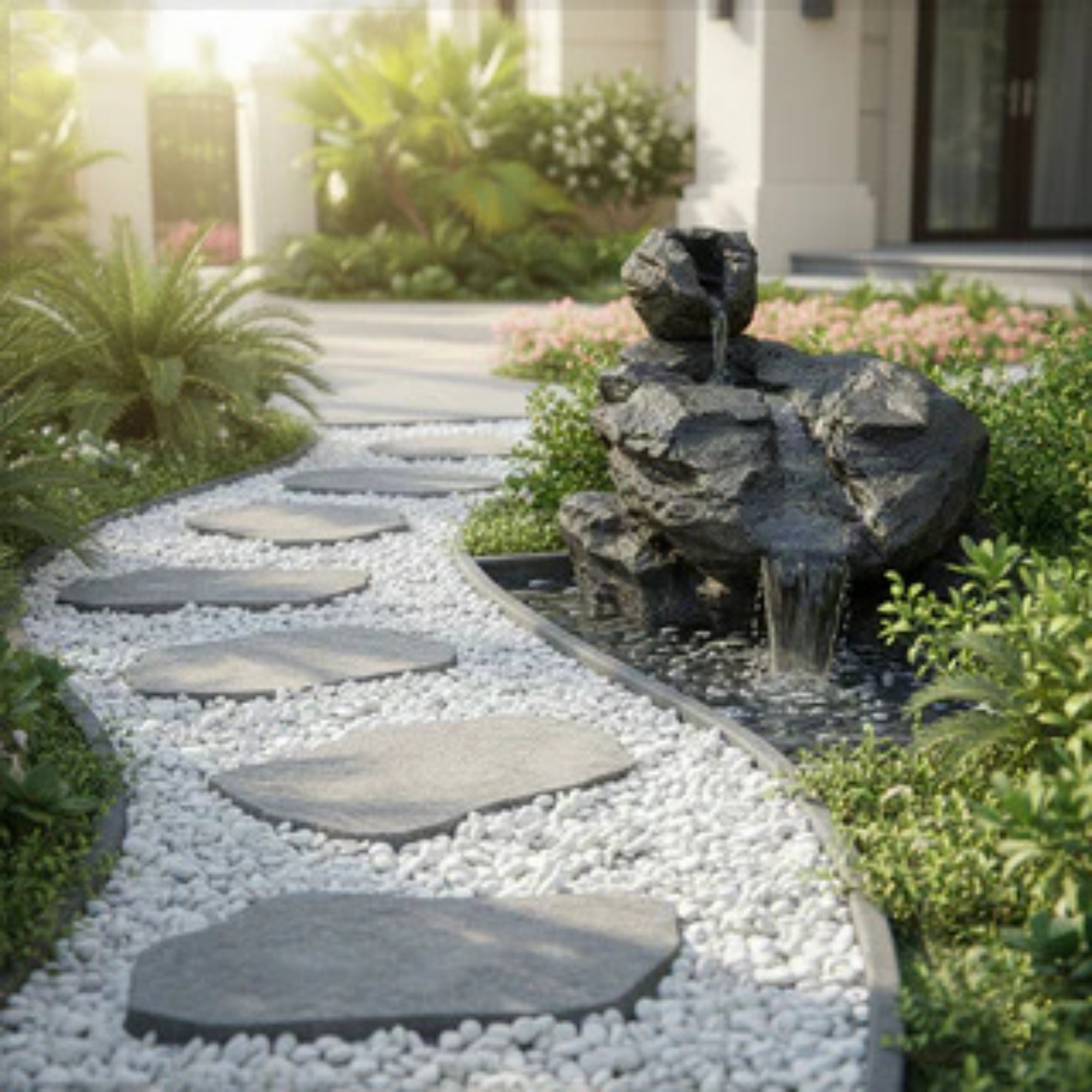 Simulated Stone Stream Self-Contained Waterfall 1Piece