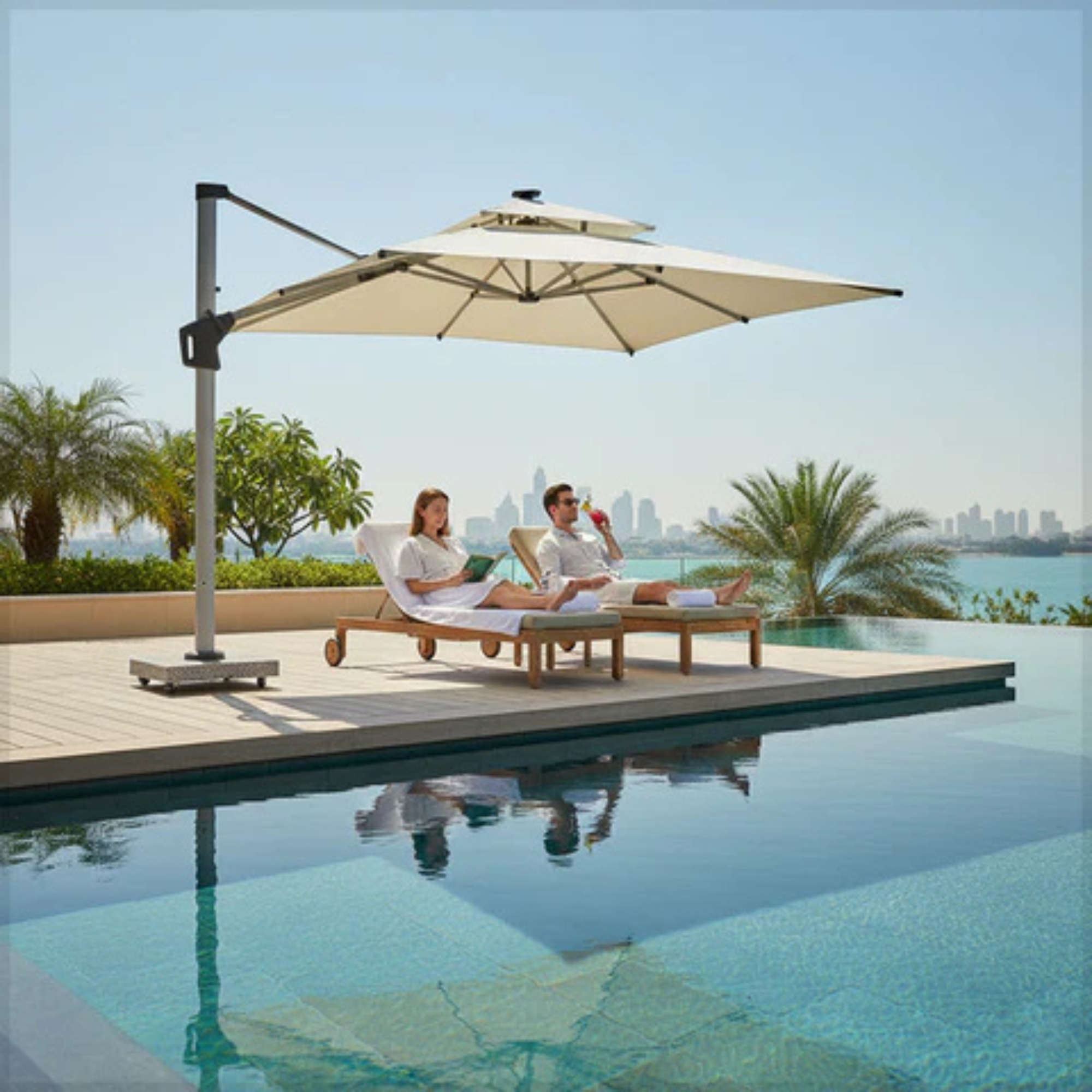 Garden Umbrella 100kg Marble Base