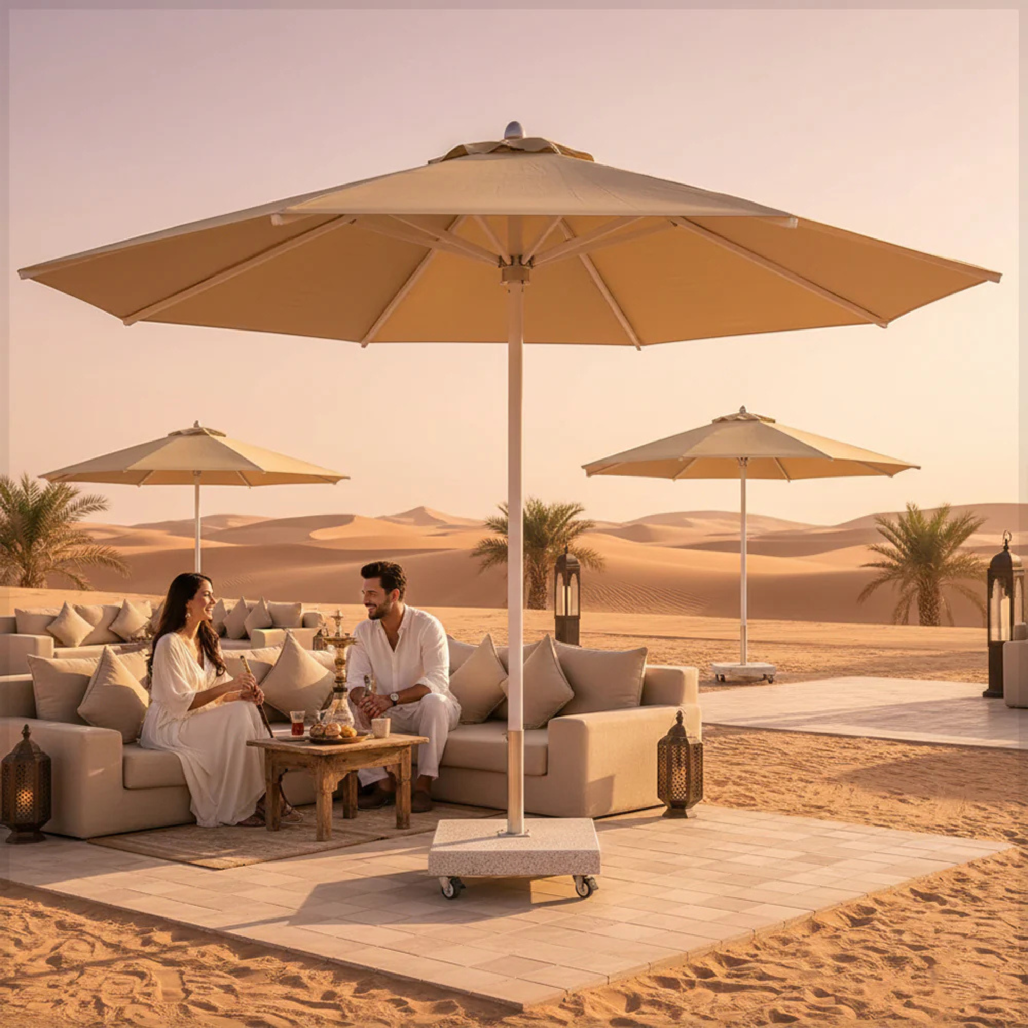 Round Outdoor Garden Umbrella Only