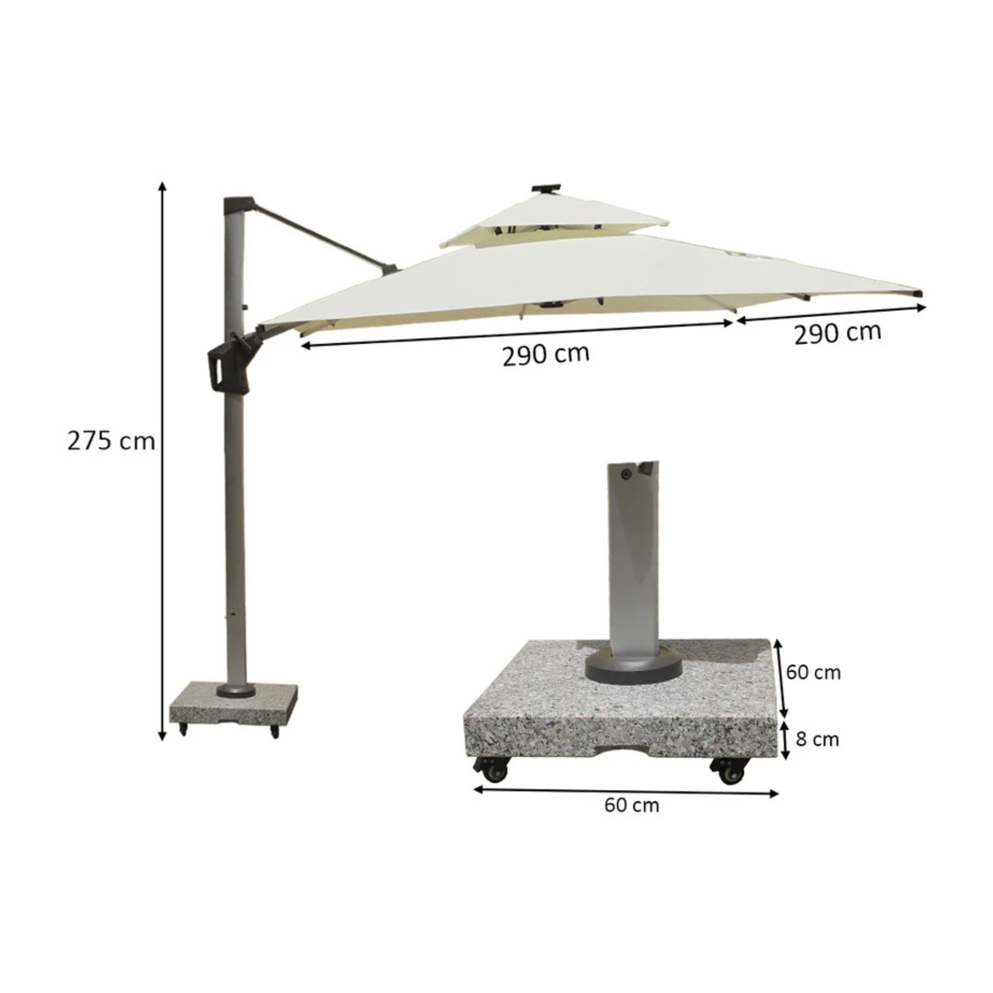 Garden Umbrella 100kg Marble Base