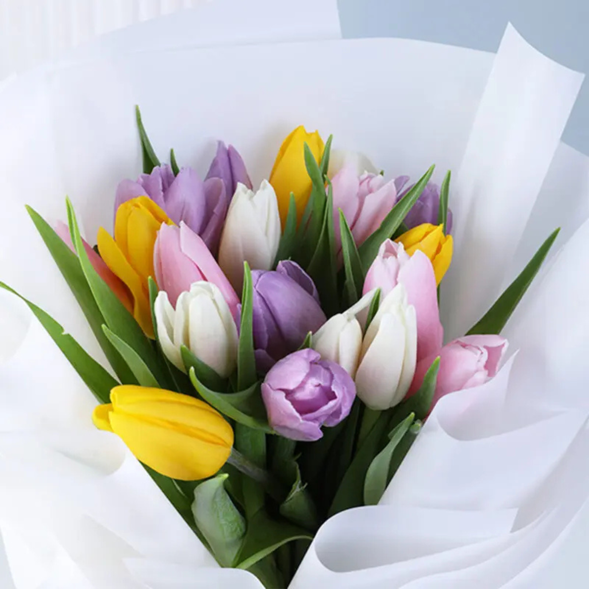 Premium Mixed Tulip Flower Bouquet 20 Stems