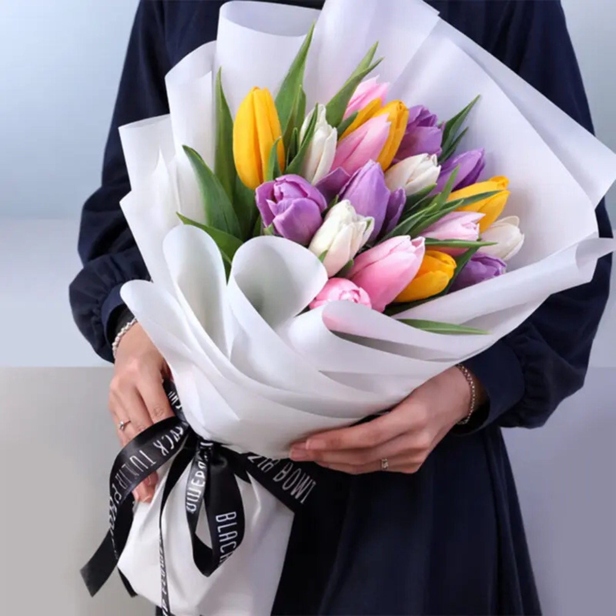 Premium Mixed Tulip Flower Bouquet 20 Stems