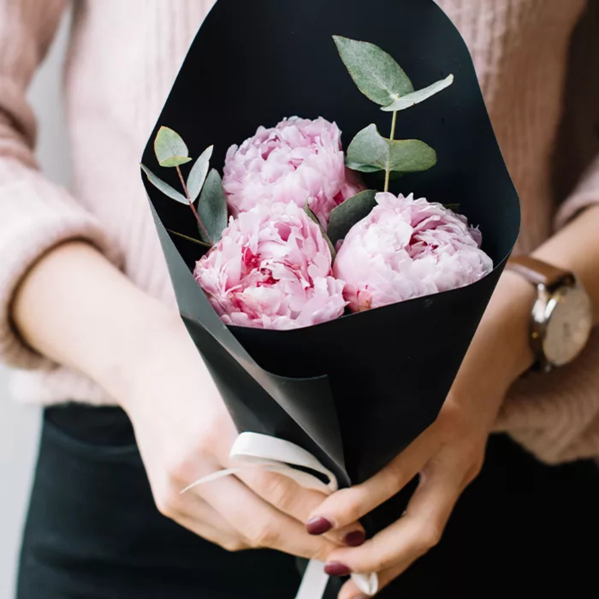 3 Stems Pink Peonies Artificial Flowers