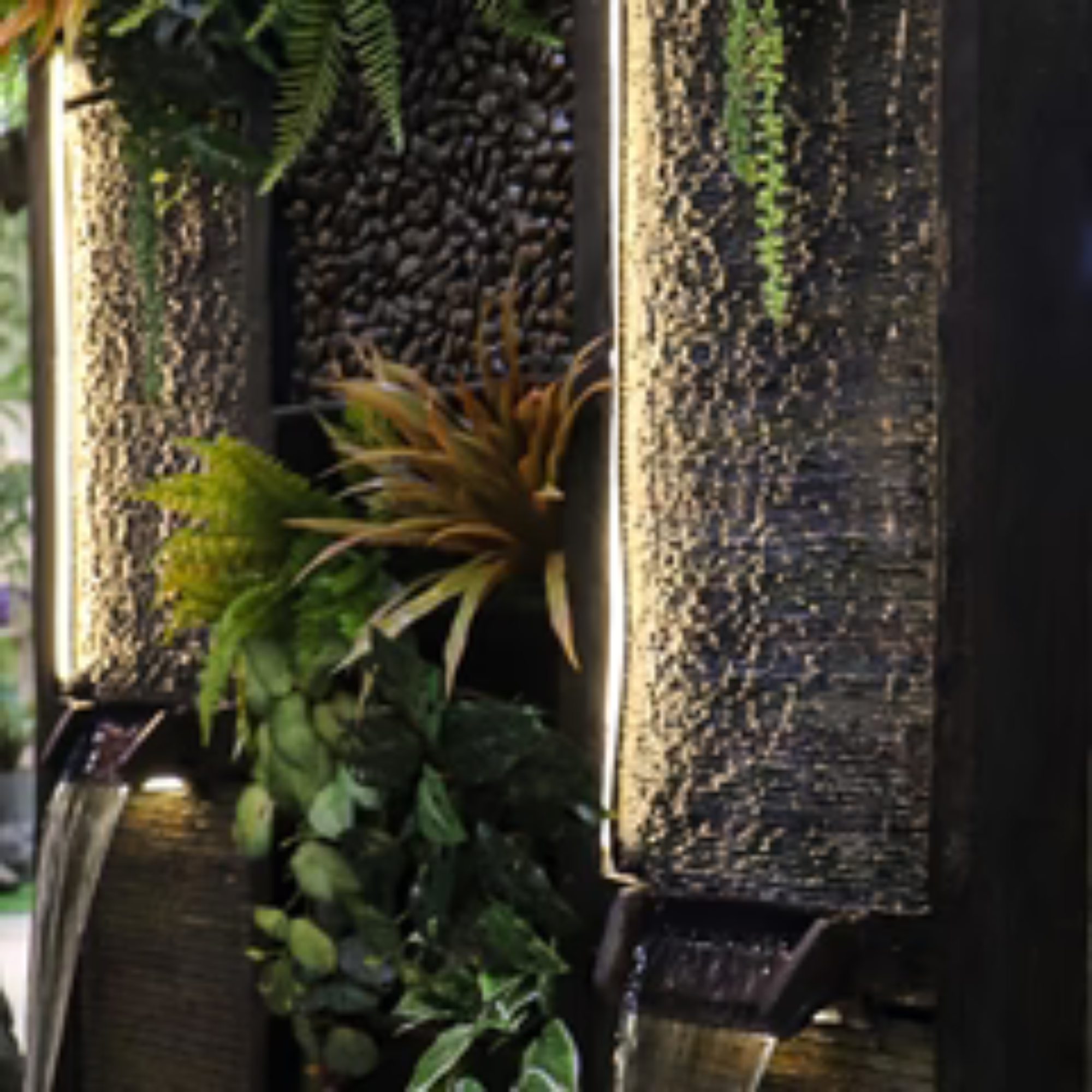 Modern Cascading Waterfall Fountain with Pump and Light