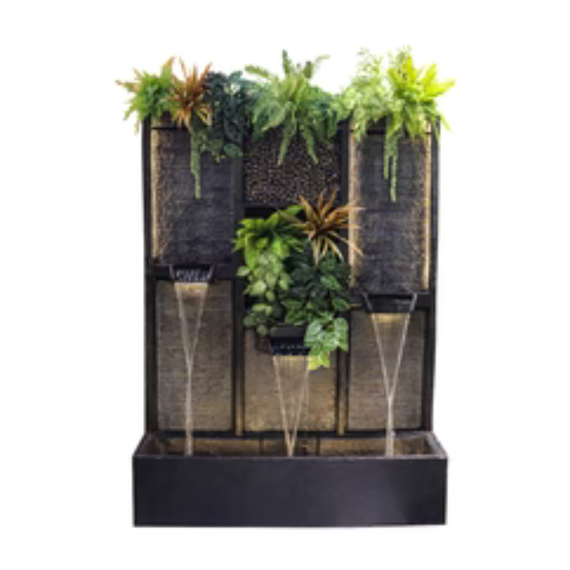 Modern Cascading Waterfall Fountain with Pump and Light