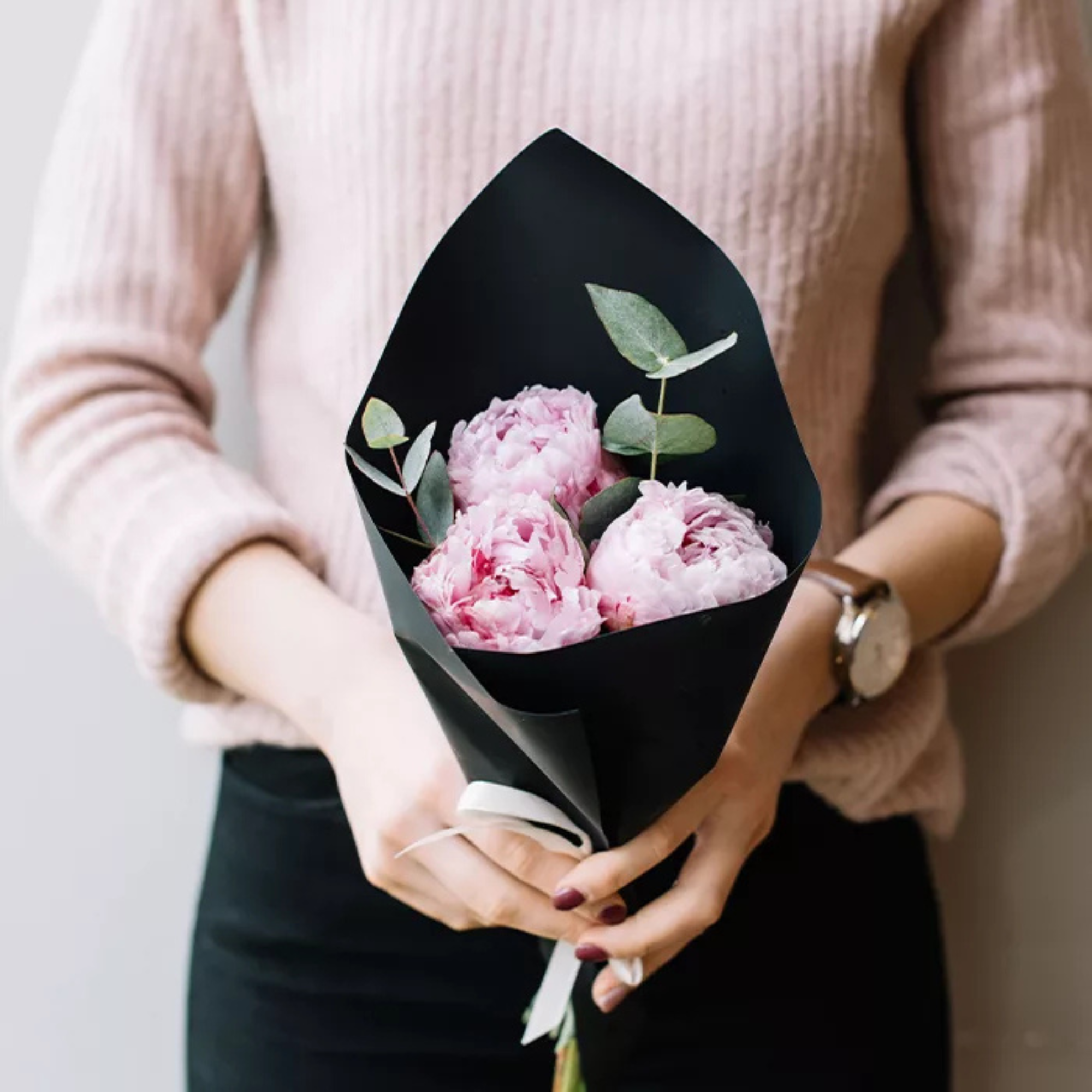 3 Stems Pink Peonies Artificial Flowers