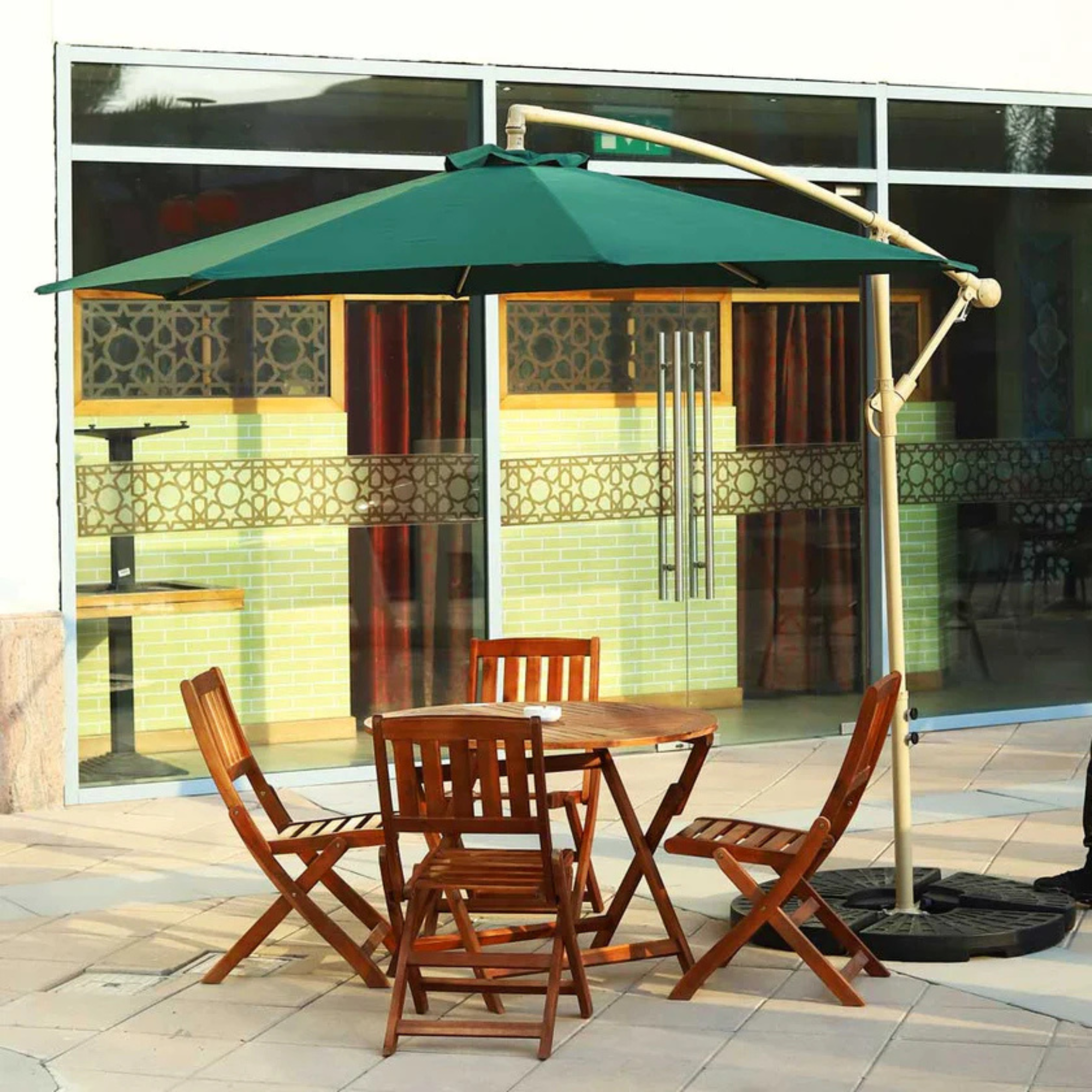 Cantilever Patio Hanging Garden Umbrella with Base