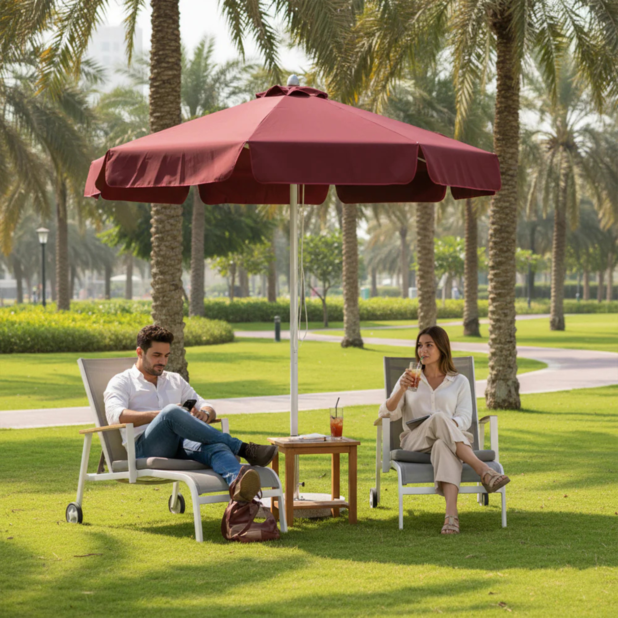 Garden Umbrella with Base & Assembly