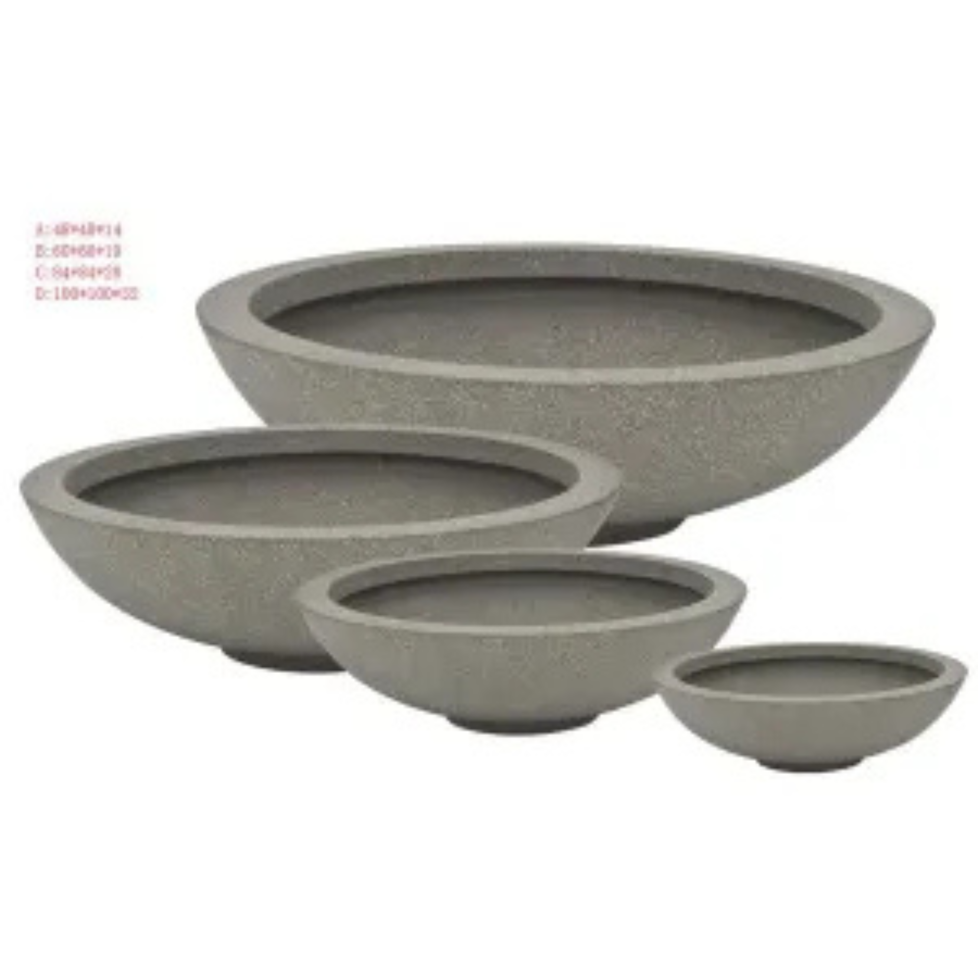 Shallow GRC Fiber Clay Planter Pots