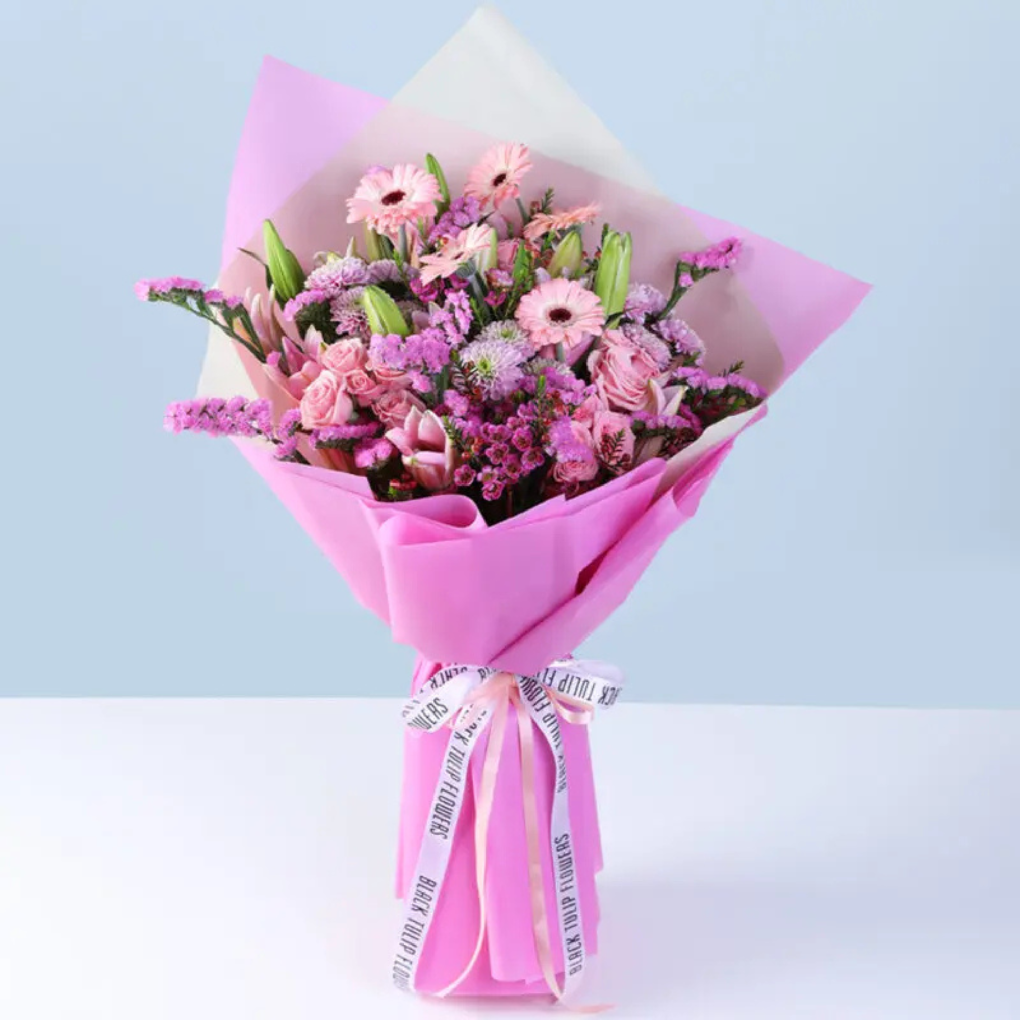 Premium Pink Gerbera Rose & Lily Bouquet
