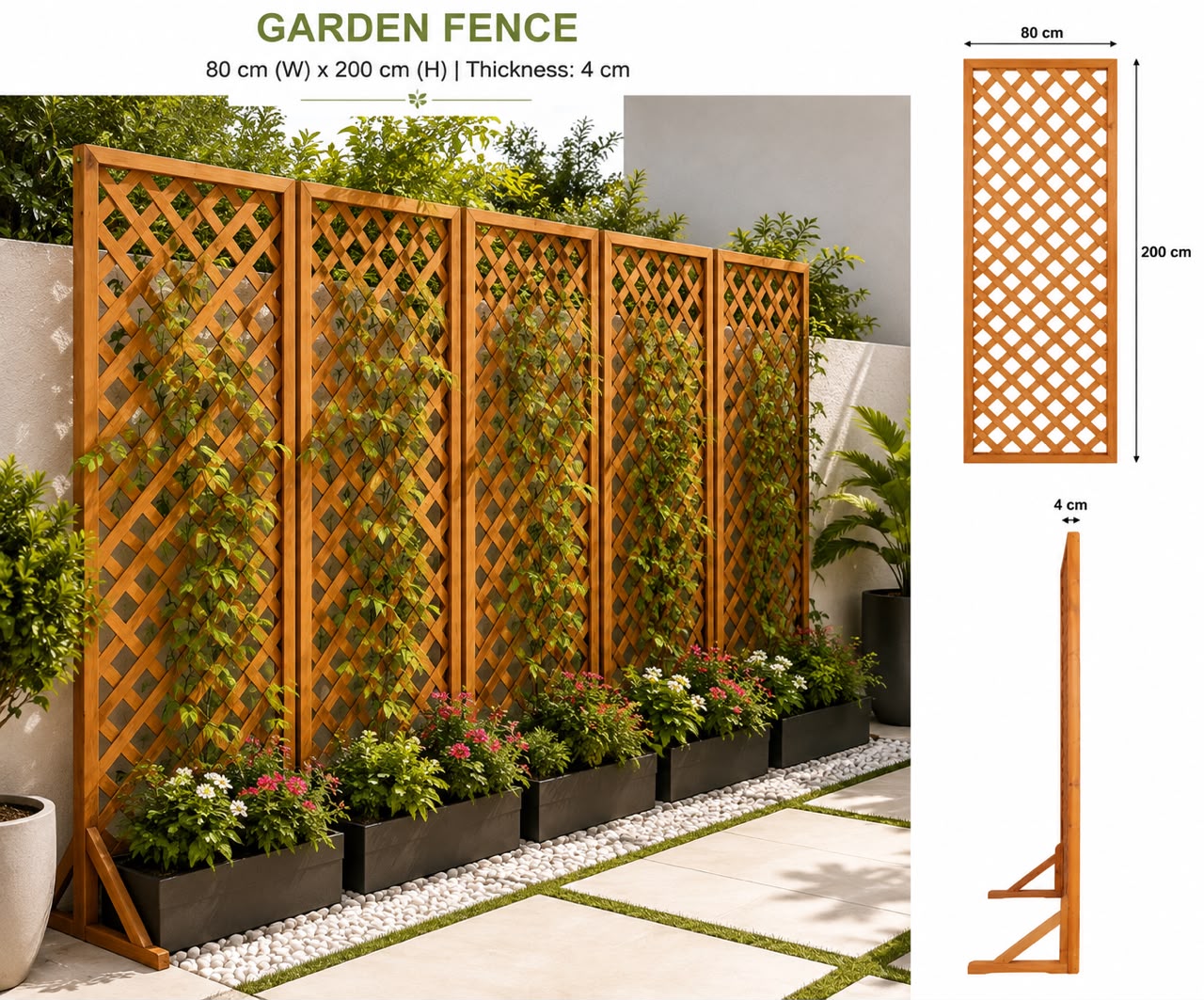 Garden Fence for Climbing Pots & Plants 1 Piece (Only Screen)