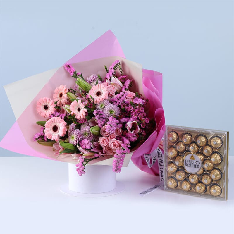 Premium Pink Gerbera Rose & Lily Bouquet