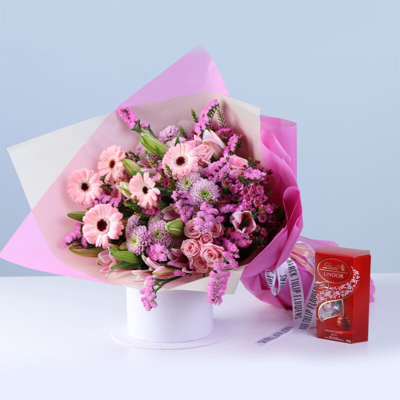 Premium Pink Gerbera Rose & Lily Bouquet