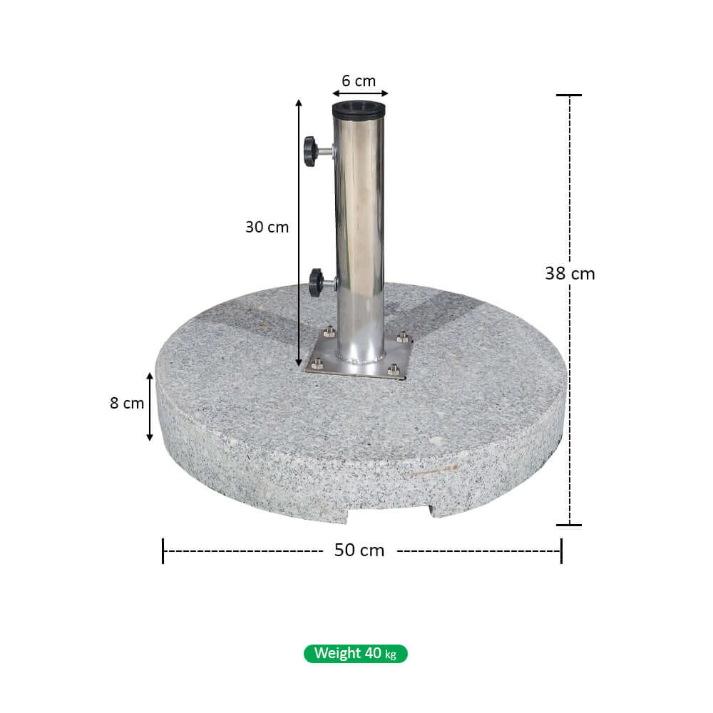 Outdoor Round Marble Umbrella Base 40–50kg